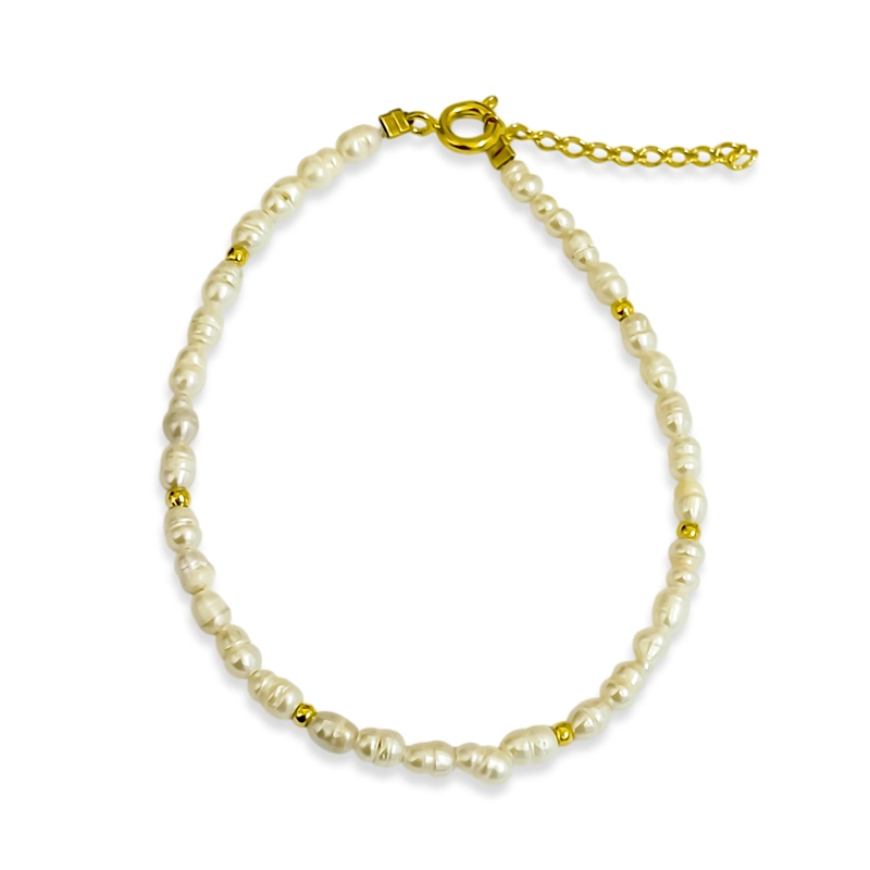 PULSERA PERLA DE RIO MINI ALARGADA ENCHAPADO ORO 18K - 1