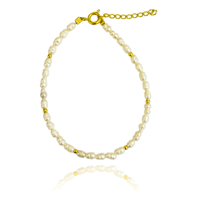 PULSERA PERLA DE RIO MINI ALARGADA ENCHAPADO ORO 18K - 2