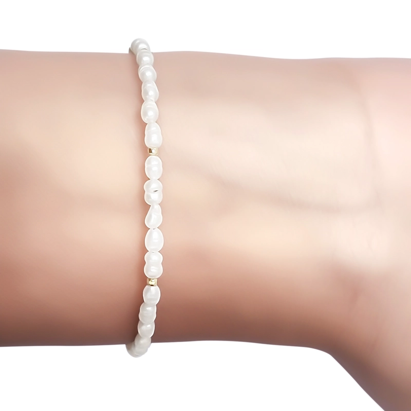 PULSERA PERLA DE RIO MINI ALARGADA ENCHAPADO ORO 18K - 3