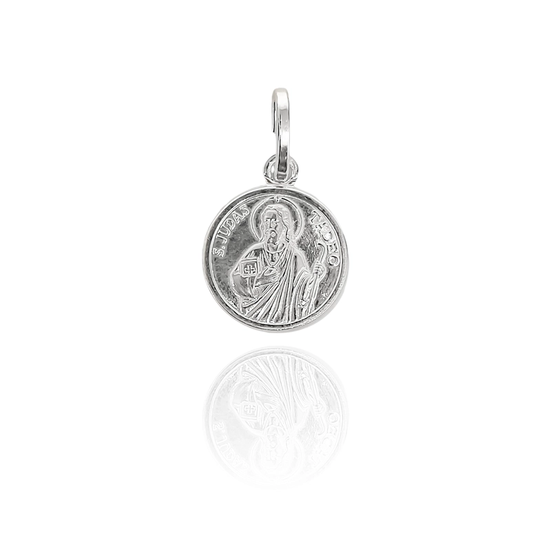COLGANTE MEDALLA SAN JUDAS TADEO 12MM PLATA FINA 925 - 1