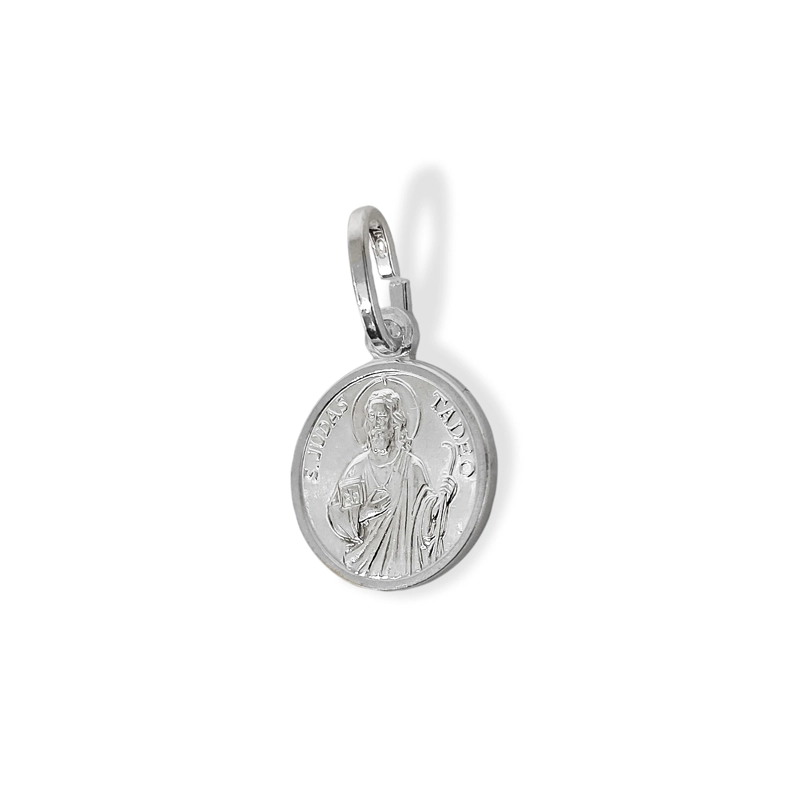 COLGANTE MEDALLA SAN JUDAS TADEO 12MM PLATA FINA 925 - 2