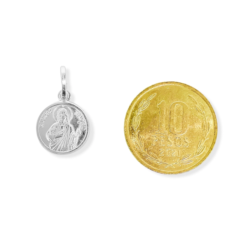 COLGANTE MEDALLA SAN JUDAS TADEO 12MM PLATA FINA 925 - 4