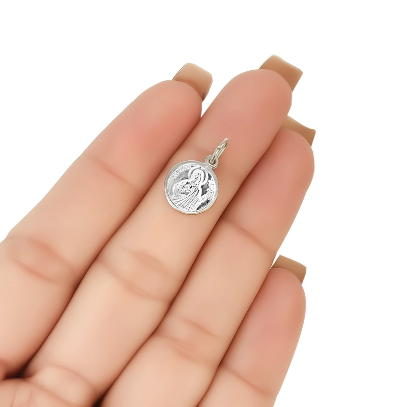 COLGANTE MEDALLA SAN JUDAS TADEO 12MM PLATA FINA 925 - 5
