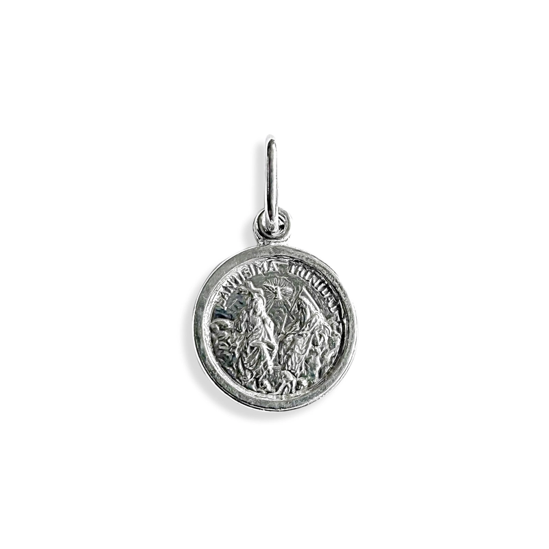 COLGANTE MEDALLA SANTISIMA TRINIDAD 10MM PLATA FINA 925 - 1