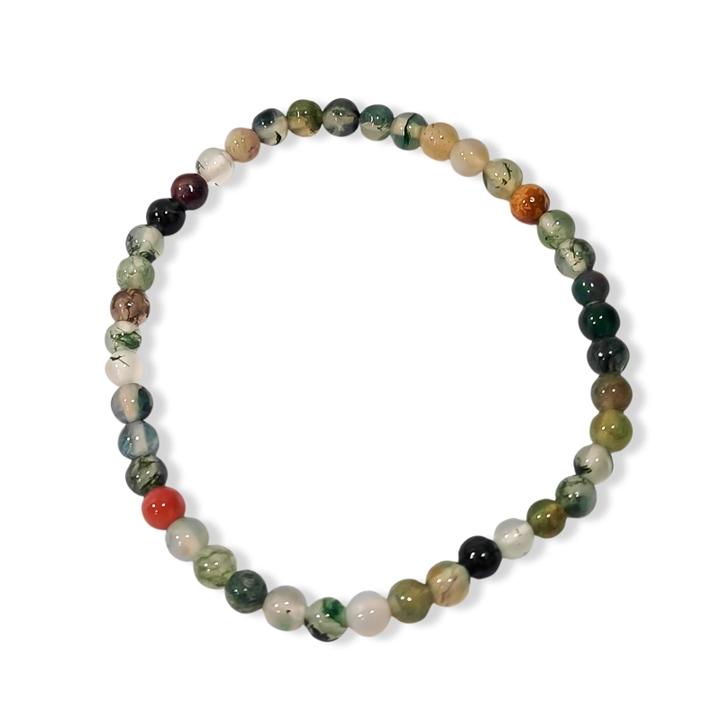 PULSERA AGATA DE LA INDIA 4MM ELASTICADA - 1