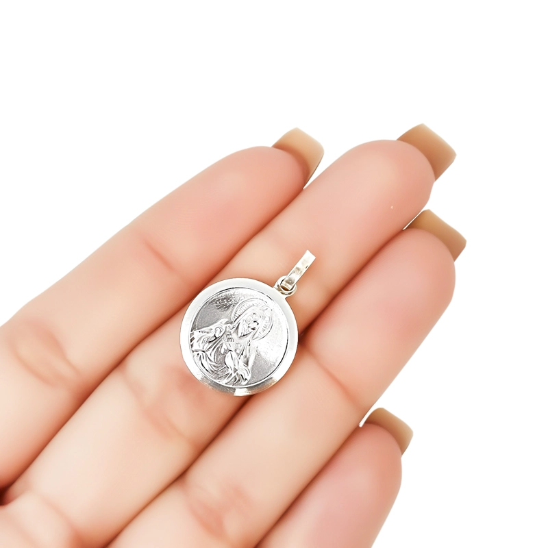 COLGANTE MEDALLA SAGRADO CORAZON 16MM PLATA FINA 925 - 4
