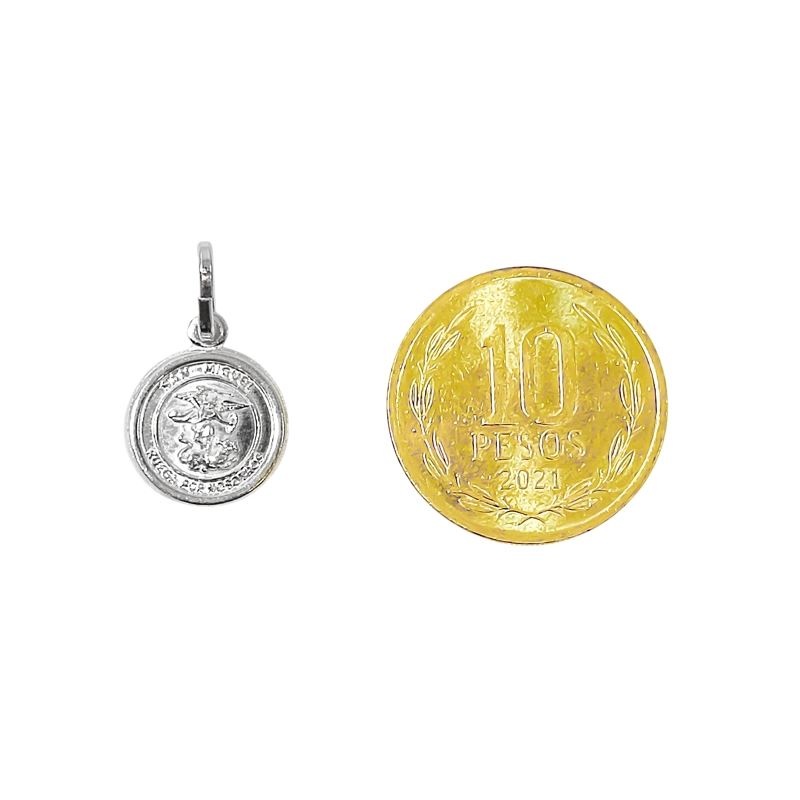 COLGANTE MEDALLA SAN MIGUEL ARCANGEL 12MM PLATA FINA 925 - 3