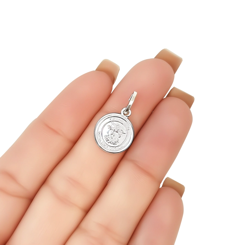 COLGANTE MEDALLA SAN MIGUEL ARCANGEL 12MM PLATA FINA 925 - 4