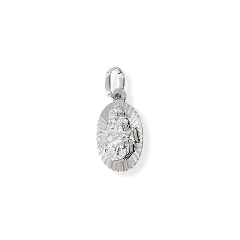 COLGANTE MEDALLA VIRGEN DEL CARMEN 11MM RAYOS PLATA FINA 925 - 2