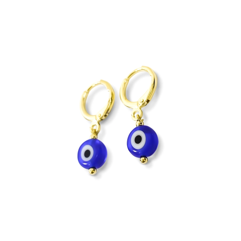 AROS ARGOLLA OJO TURCO 8MM ENCHAPADO ORO 18K - 2