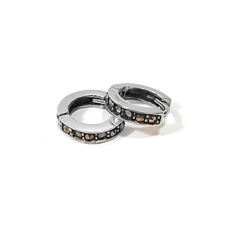 AROS ARGOLLA MARQUESITA 12MM PLATA FINA 925 - 1