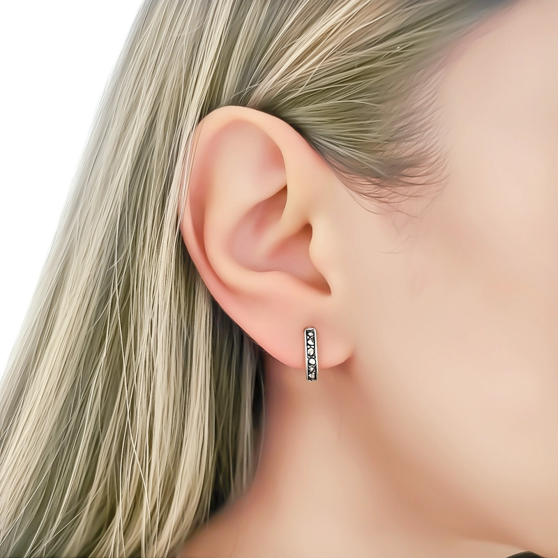AROS ARGOLLA MARQUESITA 12MM PLATA FINA 925 - 3