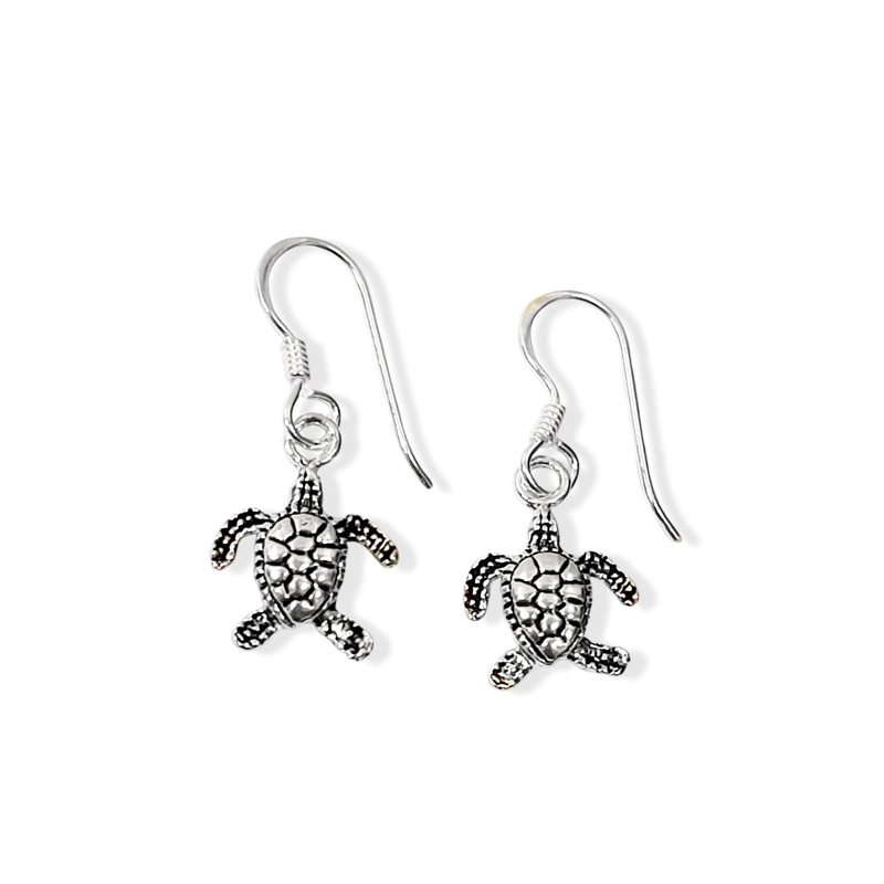 AROS TORTUGA MARINA GANCHO PLATA FINA 925 - 2