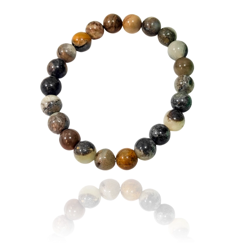PULSERA JASPE PICASSO 8MM ELASTICADA - 1