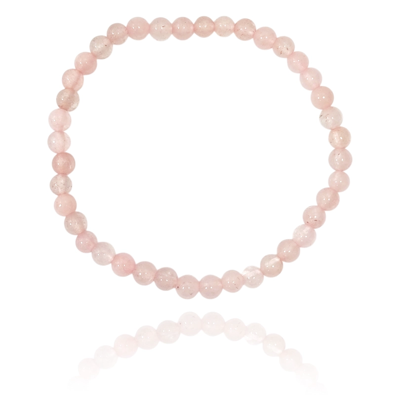 PULSERA CUARZO ROSA 4MM ELASTICADA - 1
