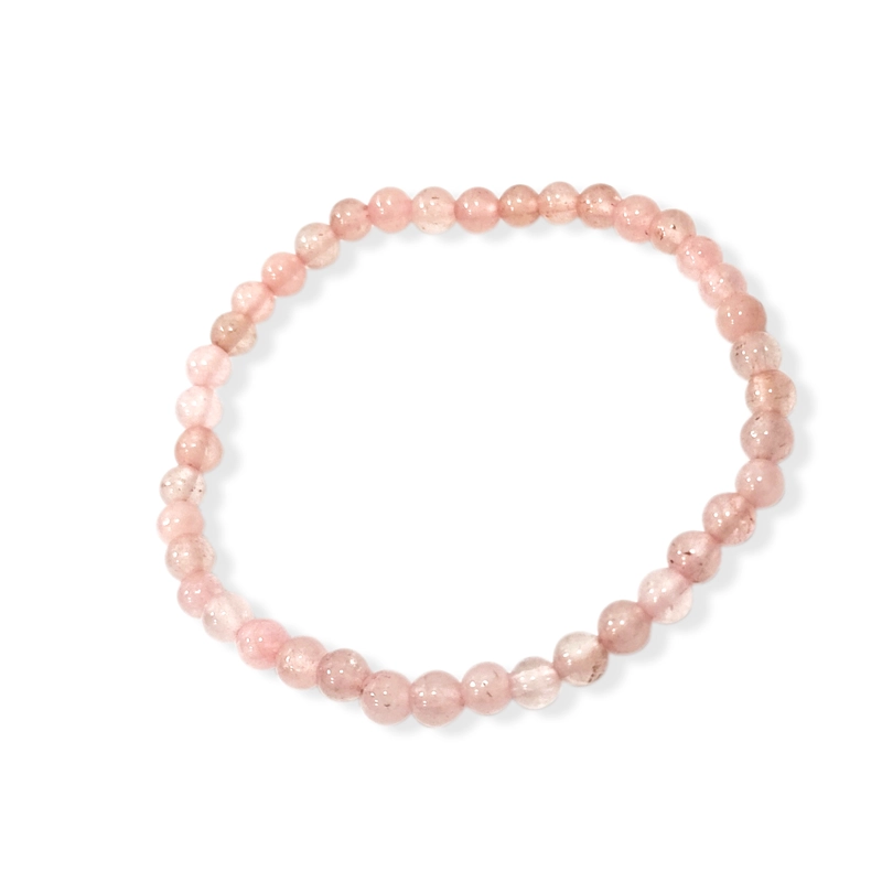 PULSERA CUARZO ROSA 4MM ELASTICADA - 2