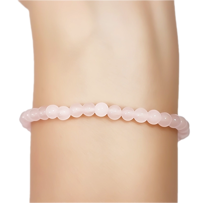 PULSERA CUARZO ROSA 4MM ELASTICADA - 3