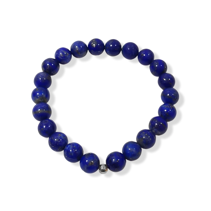 PULSERA LAPISLAZULI 8MM BOLA ELASTICADA - 2