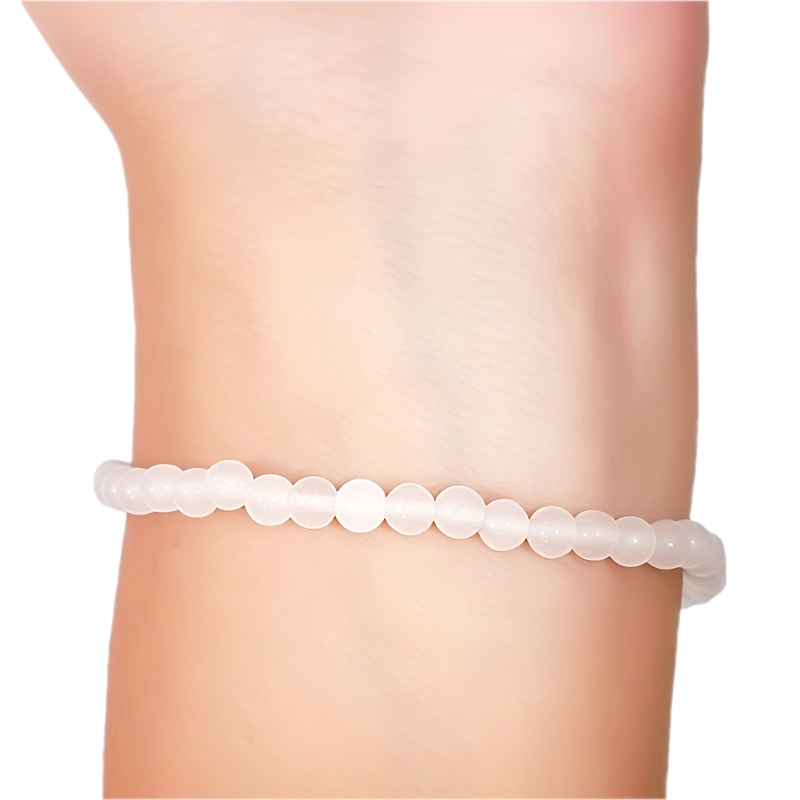 PULSERA CUARZO BLANCO 4MM ELASTICADA - 3