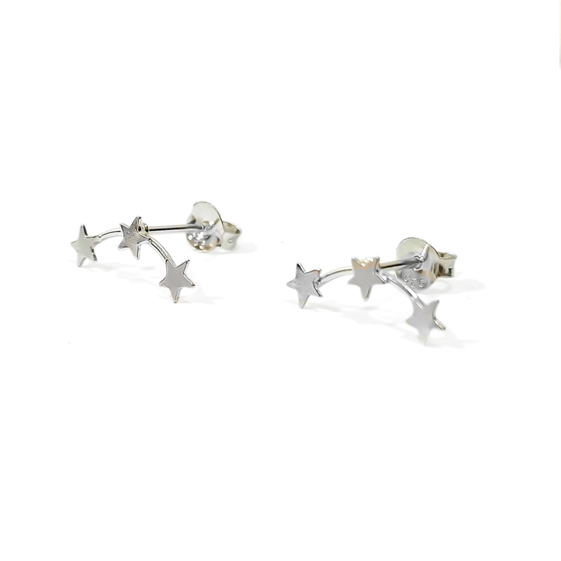 AROS TREPADORES 3 ESTRELLAS PLATA FINA 925 - 1