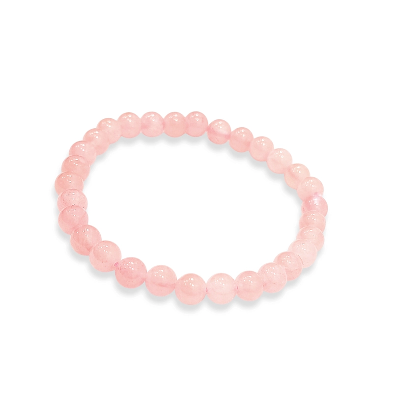 PULSERA CUARZO ROSA 6MM ELASTICADA - 1