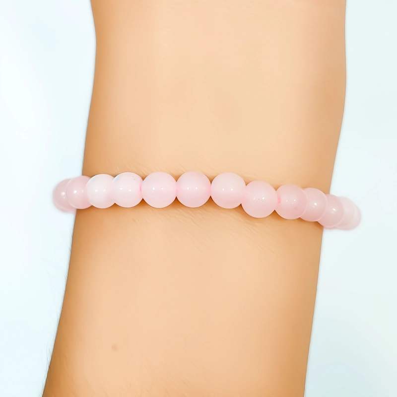 PULSERA CUARZO ROSA 6MM ELASTICADA - 3
