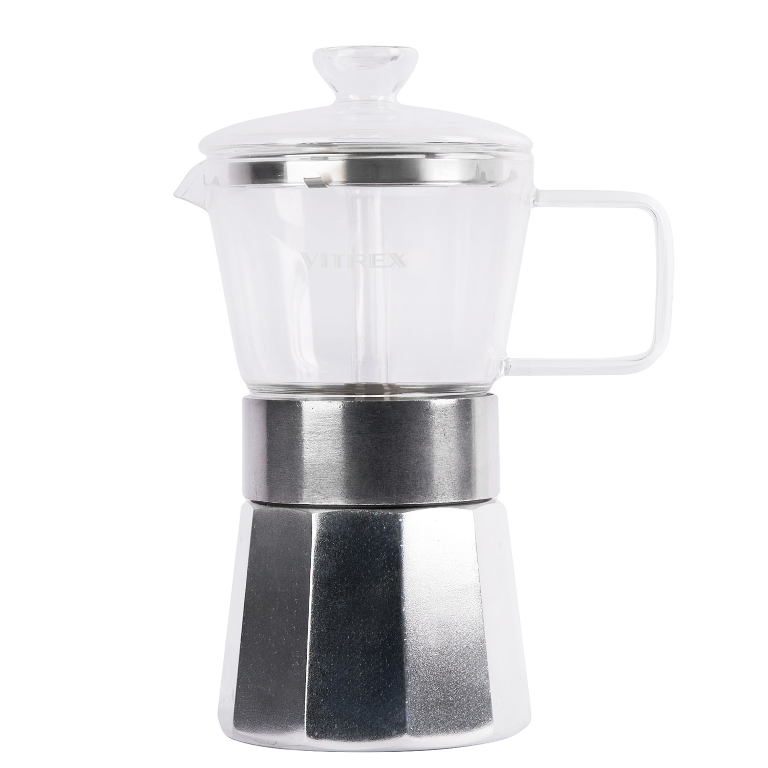 EN COLOR CAFETERA ITALIANA ALUMINIO VITREX CRYSTAL 9 TAZAS - 1