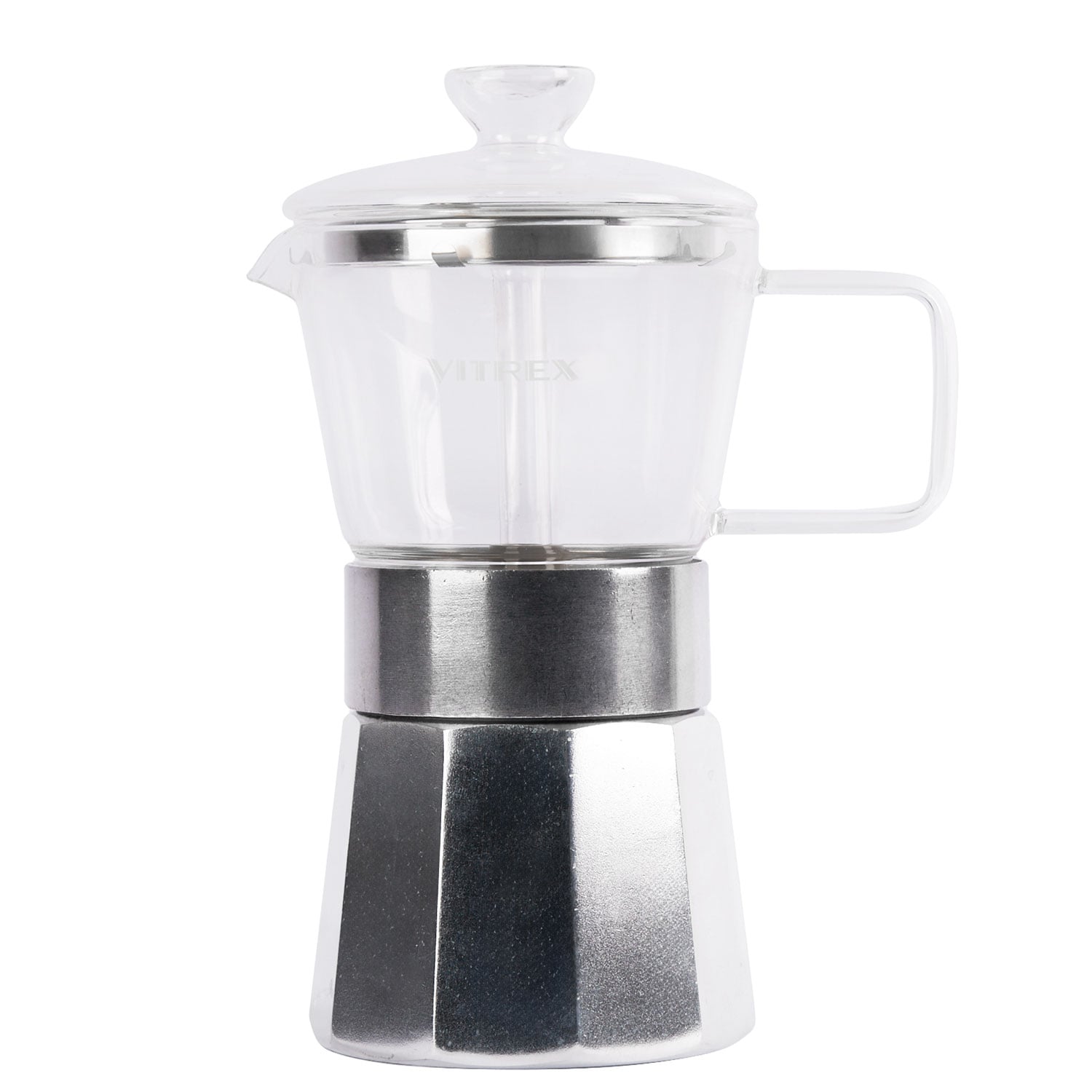 EN COLOR CAFETERA ITALIANA ALUMINIO VITREX CRYSTAL 6 TAZAS - 1