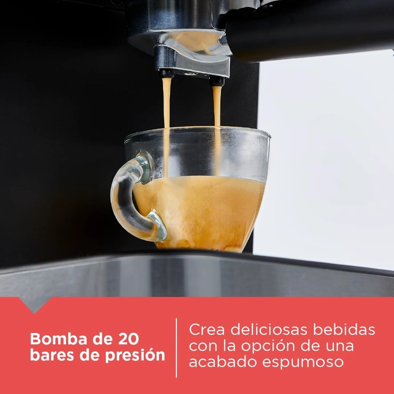 CAFETERA ESPRESSO 20 BARES CAPSULAS-CAFE  MOLIDO BLACK+DECKER - 6
