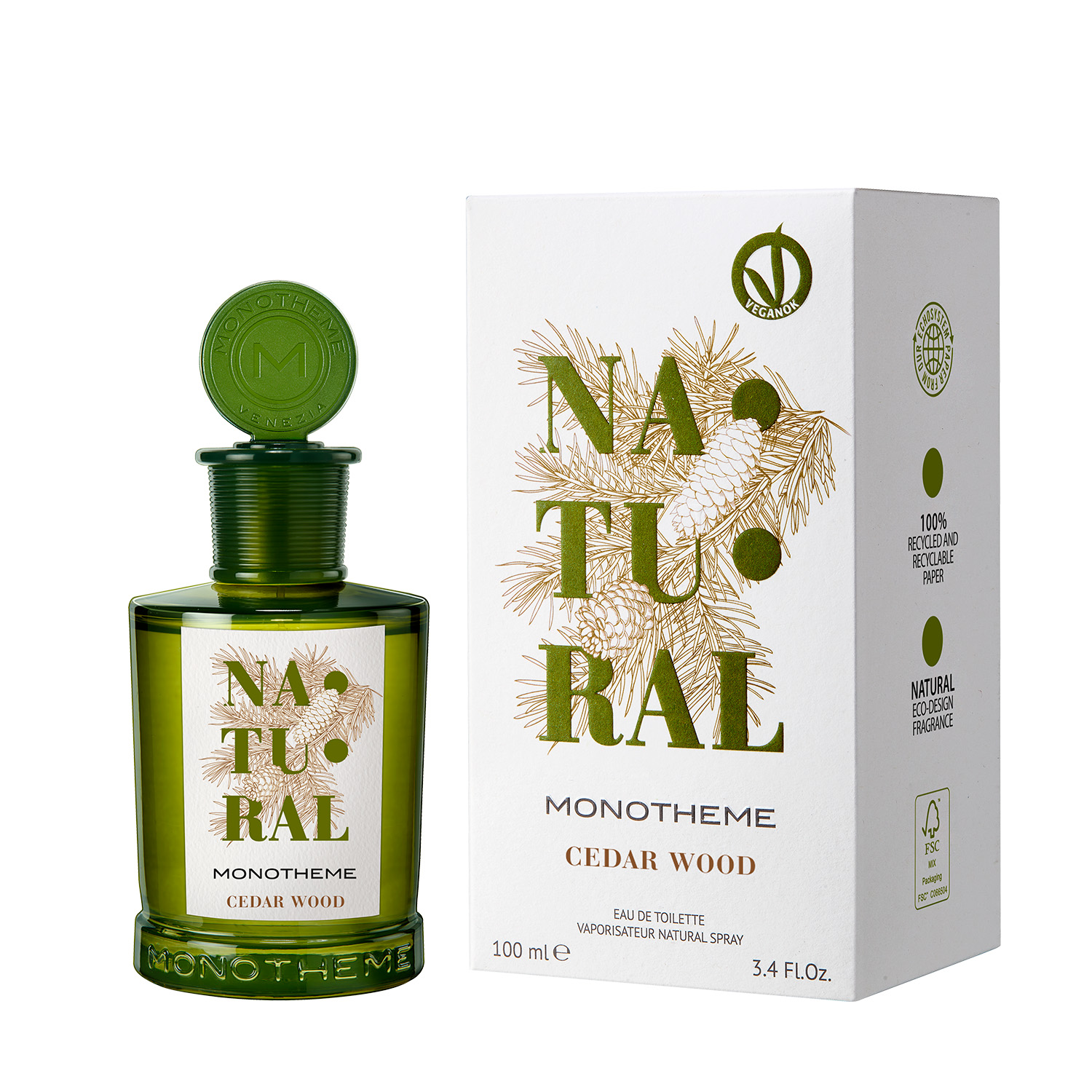 MONOTHEME NATURAL CEDAR WOOD EDT 100 ML VEGAN - 3