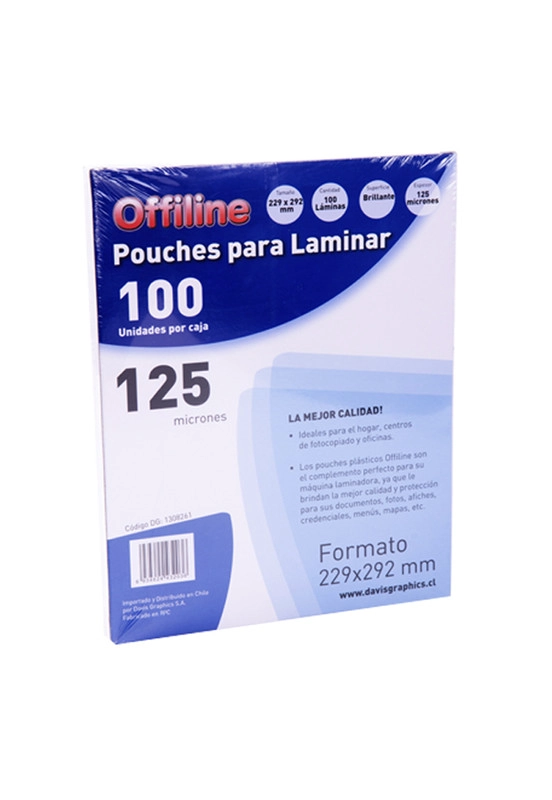 LAMINAS TERMOLAMINAR / POUCHES TAMAÑO CARTA 125MIC 100U - 1