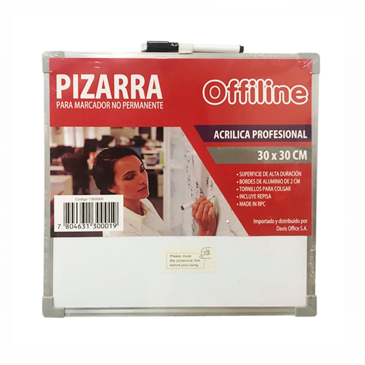 PIZARRA ACRÍLICA / BLANCA 30X30CM - 1