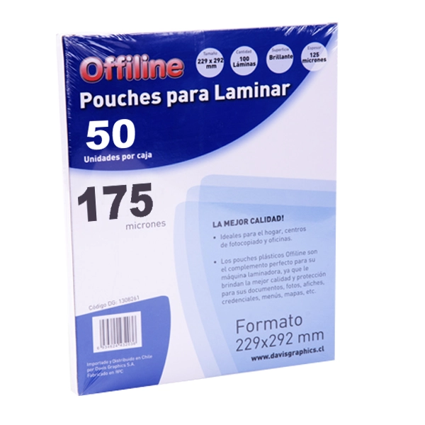 LAMINAS TERMOLAMINAR / POUCHES TAMAÑO CARTA 175 MIC 50U - 1