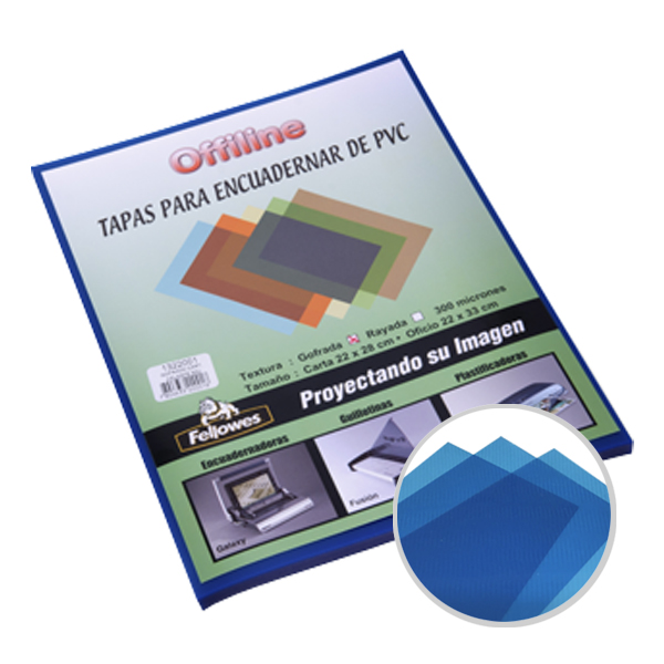 TAPA RAYADA CELESTE CARTA 50 UNIDADES - 1