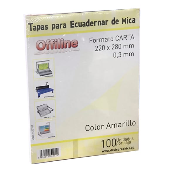 TAPA PARA ENCUADERNAR MICA AMARILLA CARTA 100 UNIDADES - 1