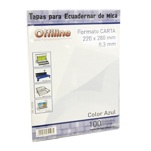 TAPA PARA ENCUADERNAR MICA AZUL CARTA 100 UNIDADES - 1