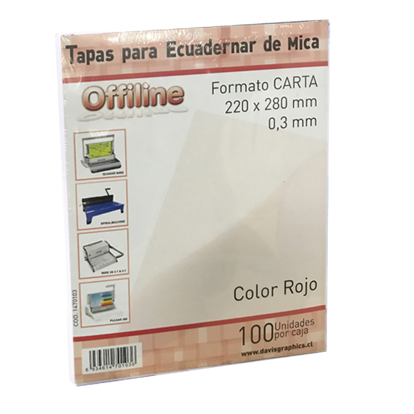 TAPA PARA ENCUADERNAR MICA ROJO CARTA 100 UNIDADES - 1