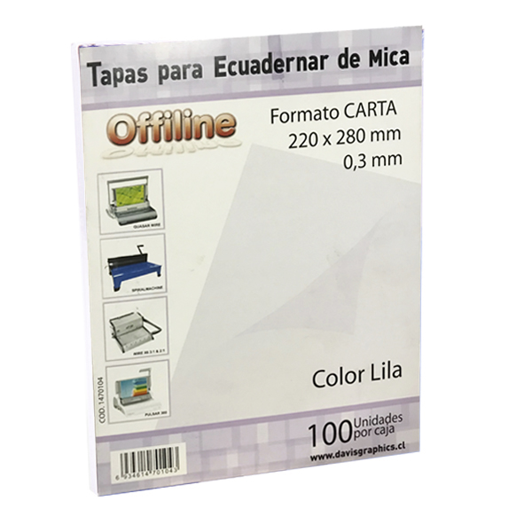 TAPA PARA ENCUADERNAR MICA LILA CARTA 100 UNIDADES - 1