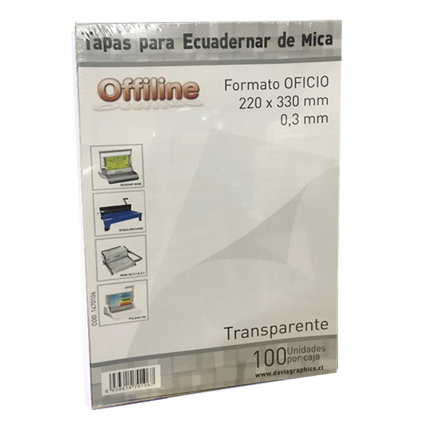 TAPA PARA ENCUADERNAR MICA TRANSPARENTE OFICIO 100 UNIDADES - 1