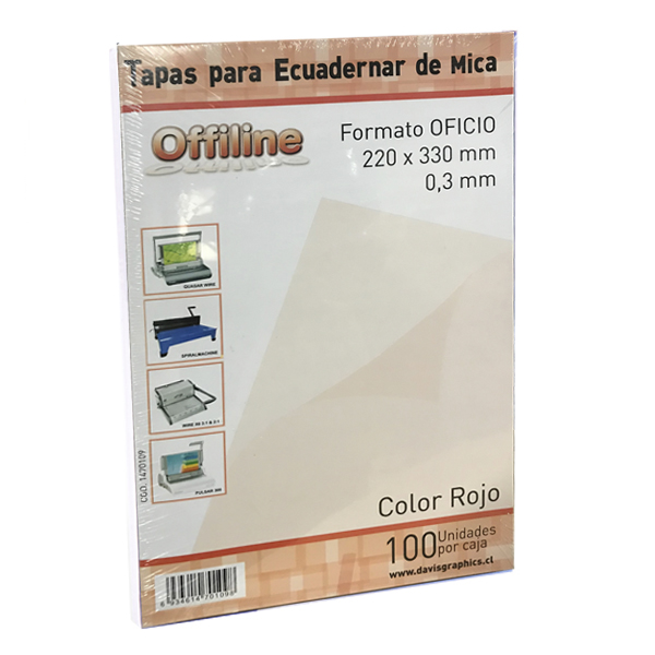 TAPA PARA ENCUADERNAR MICA ROJO OFICIO 100 UNIDADES - 1