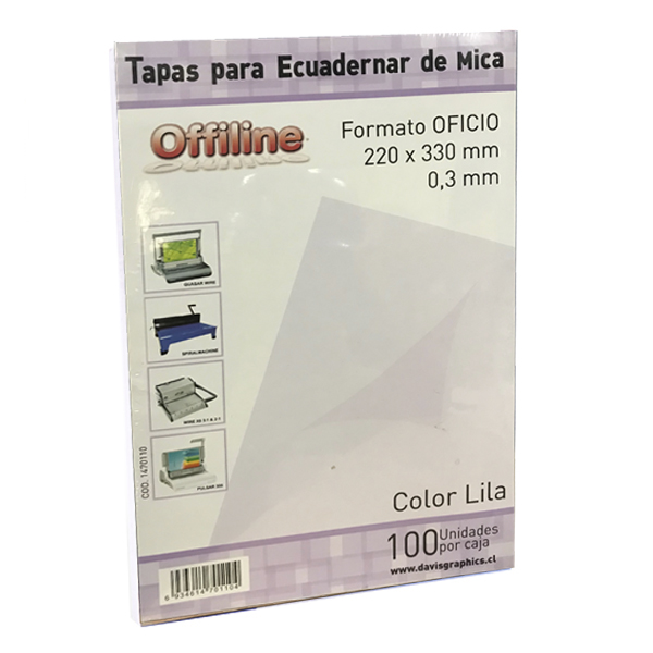TAPA PARA ENCUADERNAR MICA LILA OFICIO 100 UNIDADES - 1