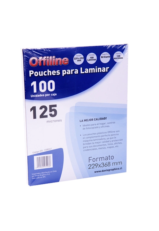 LAMINAS TERMOLAMINAR / POUCHES OFICIO 125MIC 100U - 1