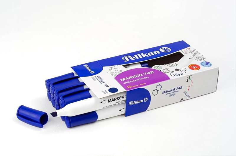 PACK 10 PLUMONES DE PIZARRA AZUL FLASH MARKER 742 PELIKAN - 2