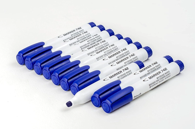 PACK 10 PLUMONES DE PIZARRA AZUL FLASH MARKER 742 PELIKAN - 3