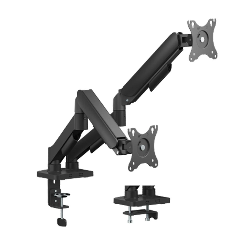 SOPORTE MONITOR A GAS 2 BRAZOS ESCRITORIO DE 17'-32' NEGRO - 1