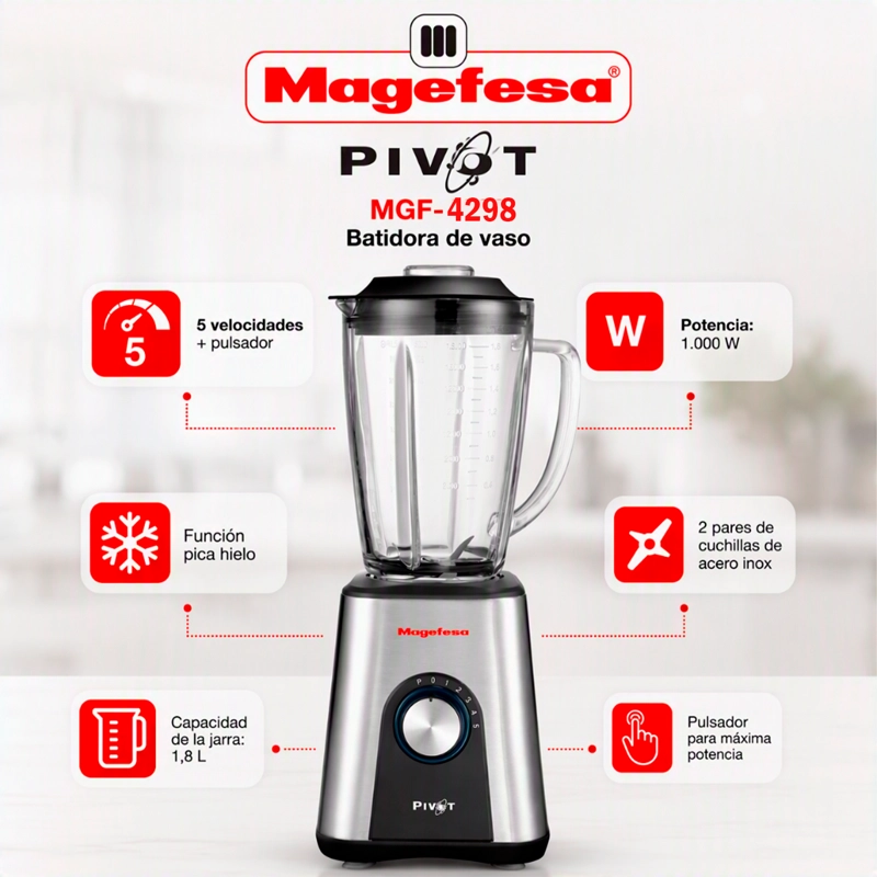 LICUADORA MAGEFESA MGF4298 1000 W PIVOT - 2