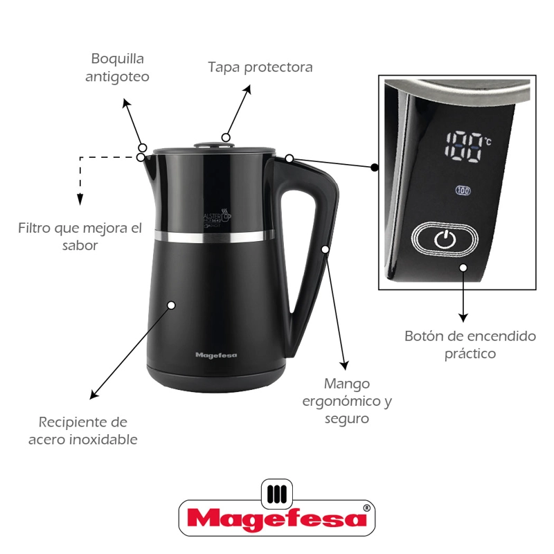 HERVIDOR DIGITAL 1.7L MAGEFESA ALSTER DIGIT MGF3642 - 6