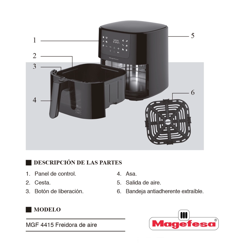FREIDORA DE AIRE MAGEFESA ALISIA 5L 1500W - 7