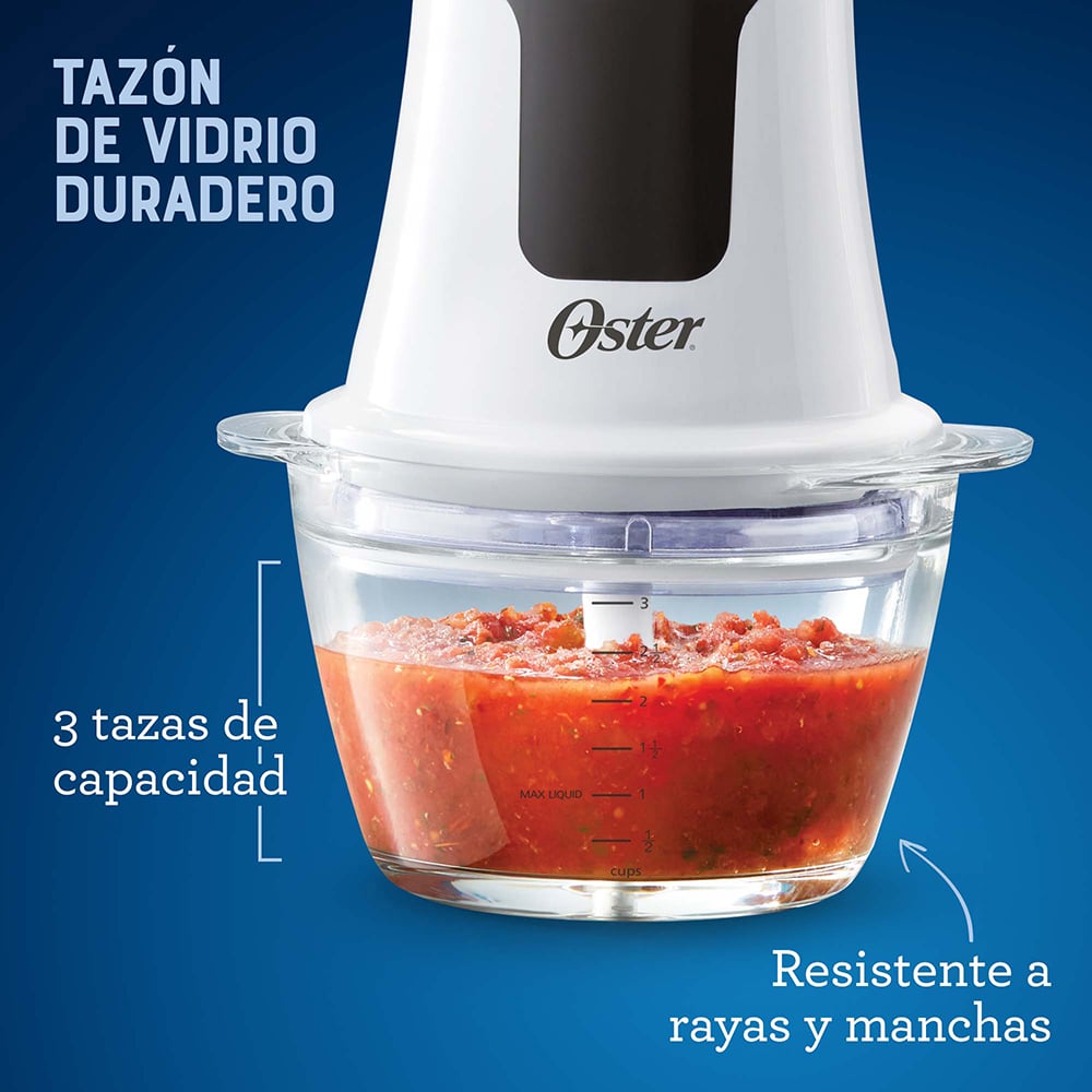 PROCESADORA OSTER FPSTFP3340-052 250 W 3 TAZAS MINI PICADORA TAZÓN VIDRIO FPSTFP3340 - 2