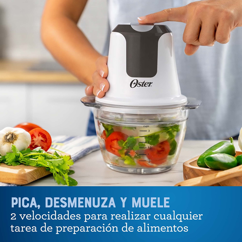 PROCESADORA OSTER FPSTFP3340-052 250 W 3 TAZAS MINI PICADORA TAZÓN VIDRIO FPSTFP3340 - 3